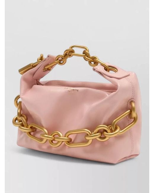 Balmain Pink Sync Mini Leather Clutch Bag
