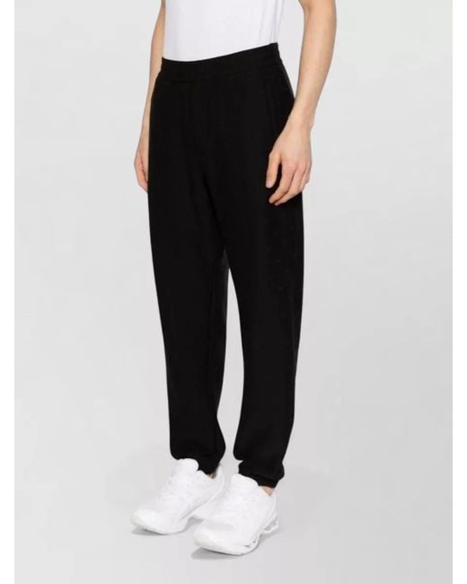 Emporio Armani Black Patterned Track Pants for men
