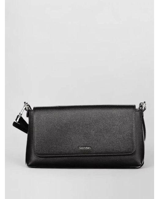 Calvin Klein Gray Leather Clutch Bag