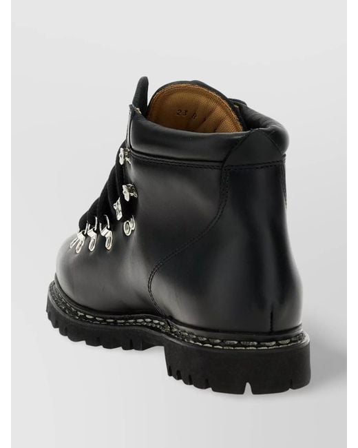 Paraboot Black 'Mountain' Lug Sole Ankle Boots for men