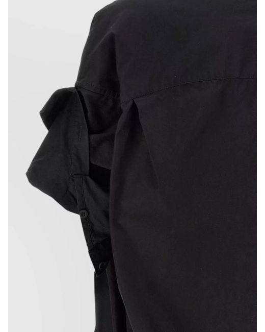 Balenciaga Black Cotton Oversized Turned-Up Cuff Shirt