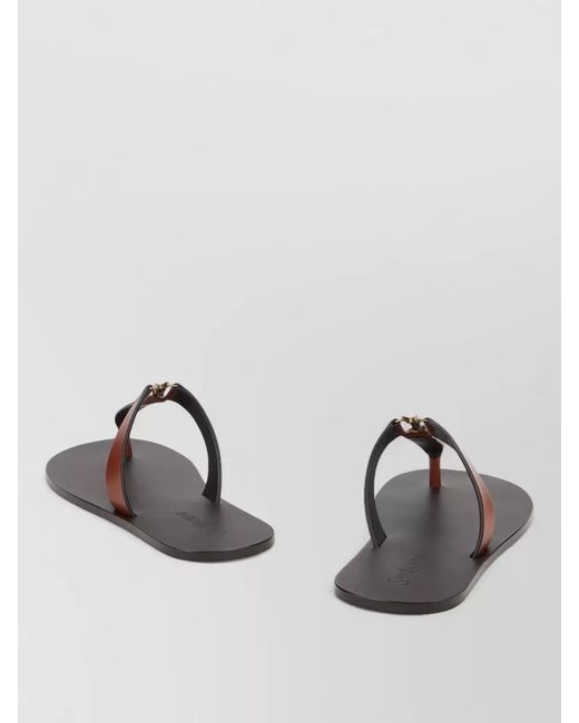 Saint Laurent Multicolor Leather Flip Flops