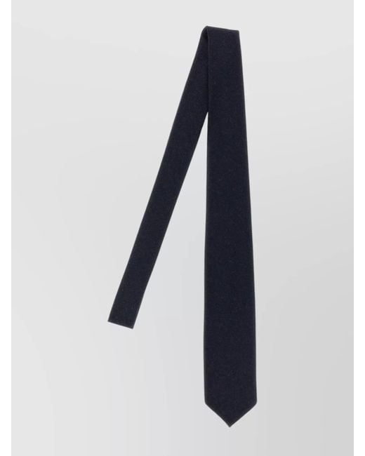 Barba Napoli Blue Slim Wool Tie Textured Fabric for men