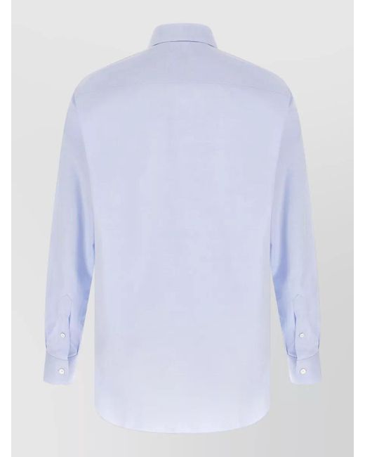 Brioni Blue Clark Regular-Fit Cotton Shirt for men