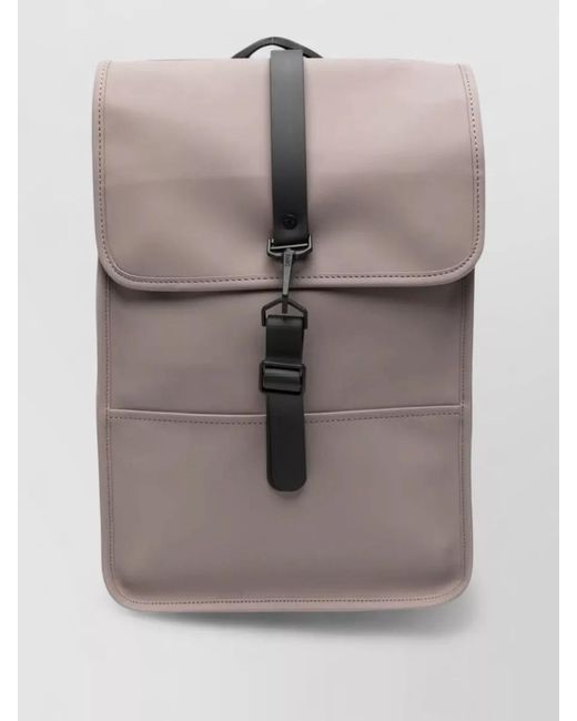 Rains Gray W3 Mini Backpack Adjustable Straps Buckle
