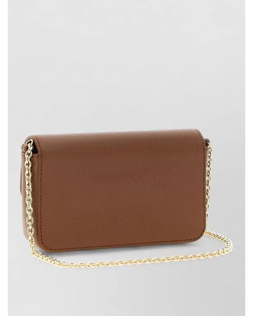 Furla Brown 1927 Mini Shoulder Bag Chain Strap