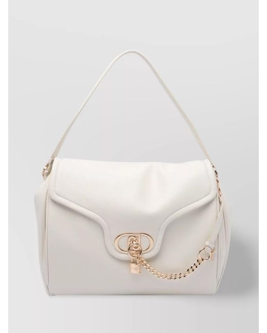 Liu Jo Natural Shoulder Bag With Chain Detail And Metal Hardware