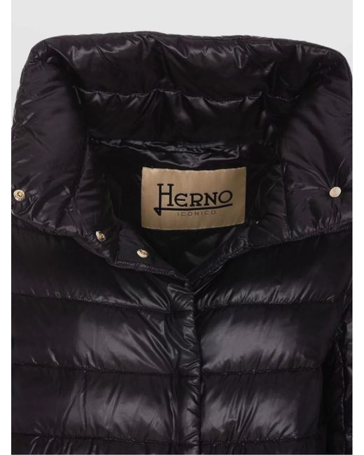 Herno Black Down Quilted Short Puffer Jacket