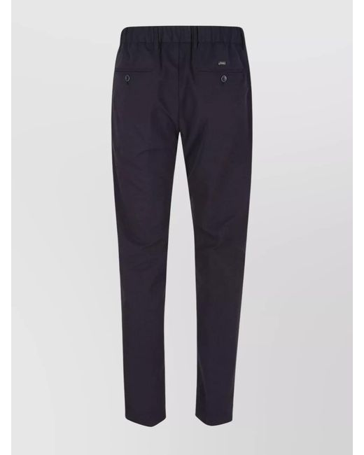 Herno Blue Seersucker Straight-Leg Trousers for men