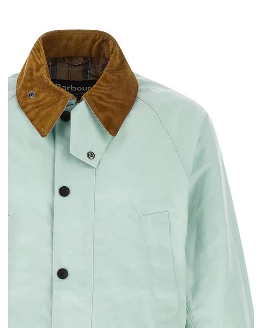 Barbour Green Bedale Jacket Contrast Collar Flap Pockets for men