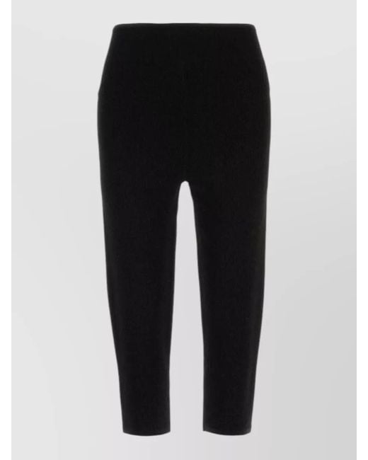 Chloé Black Ribbed Texture Straight Leg Tailored Pants