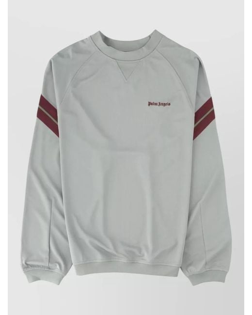 Palm Angels Gray Logo Track Sweatshirt for men