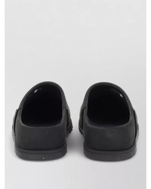 Ugg Black Slippers Flat Sole Round Toe Design