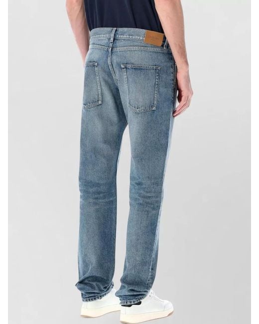 Saint Laurent Blue Relaxed Denim Trousers Faded Wash Design for men
