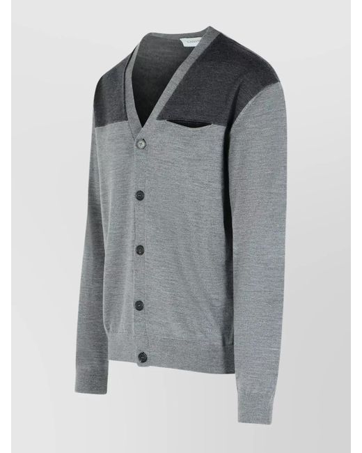 Lanvin Gray Wool Cardigan for men