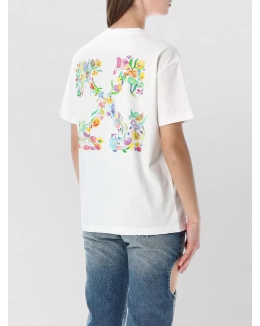 Off-White c/o Virgil Abloh White Floral-Print Cotton Jersey Short-Sleeve T-Shirt