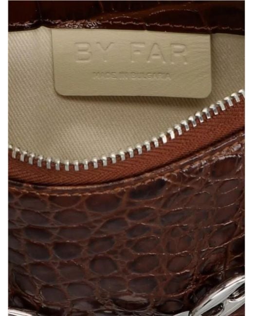 By Far Brown Mini Rachel Leather Shoulder Bag