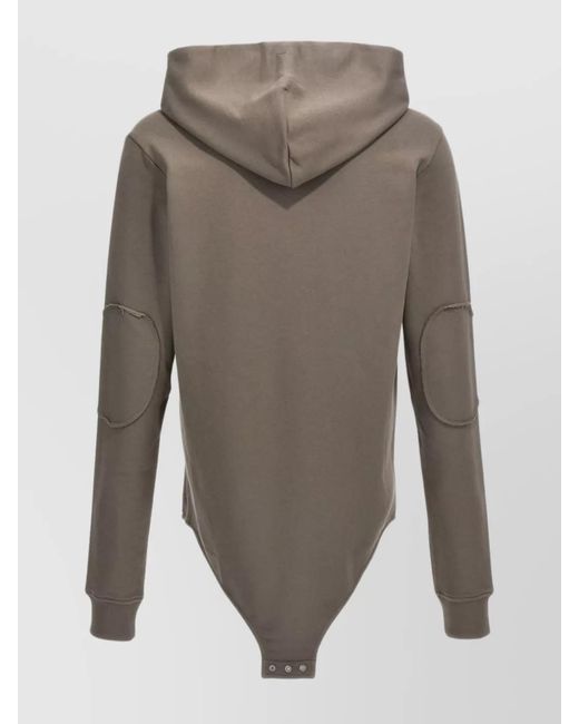 Rick Owens Gray Hooded Bodysuit for men