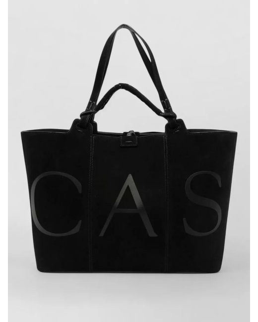 Casadei Black Leather Tote Bag