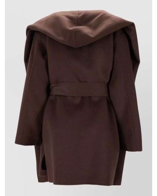P.A.R.O.S.H. Brown Wool Poncho