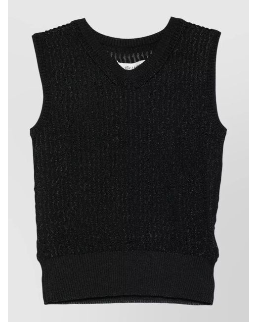 Maison Margiela Black Semi-Sheer Sleeveless Crewneck Vest