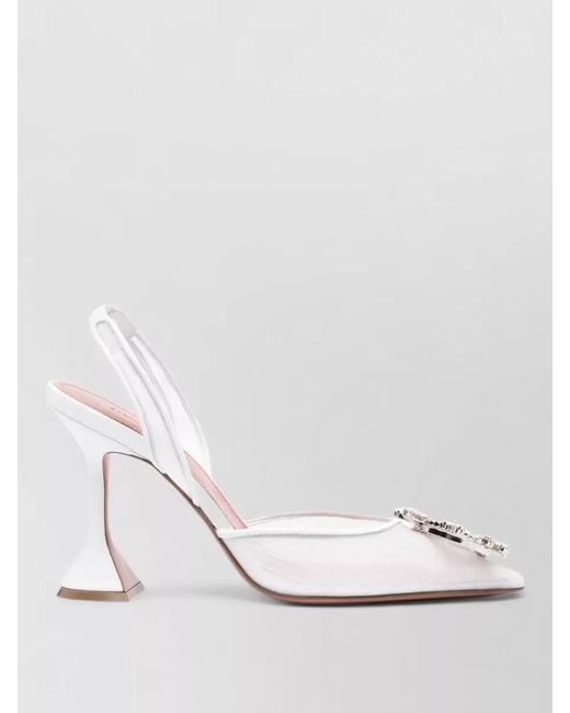 AMINA MUADDI White Begum Slingback Pumps Pointed Toe Embellishment