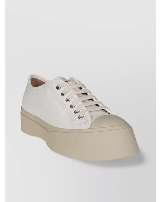 Marni Natural Sole-Boosted Round Toe Sneakers