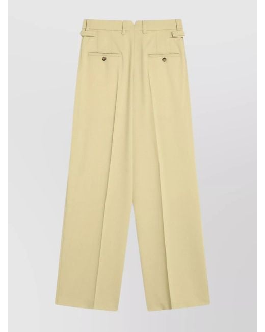 AMI Yellow Wide Wool Tailored Trousers