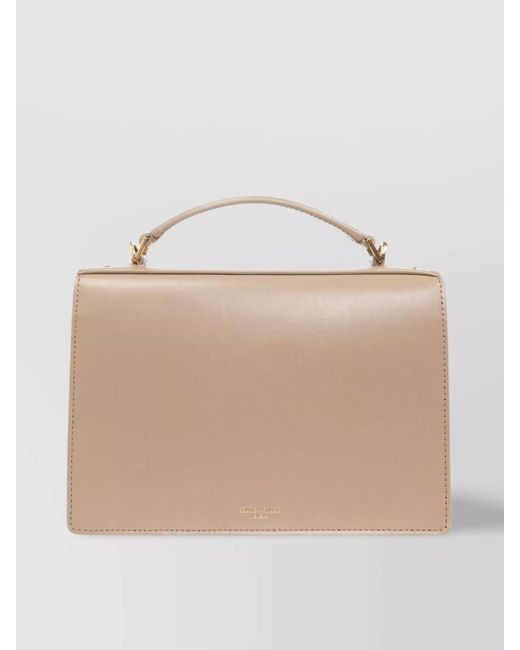 Golden Goose Deluxe Brand Natural Golden Logo Leather Shoulder Bag