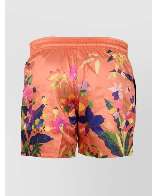 Etro Orange Swim Shorts for men