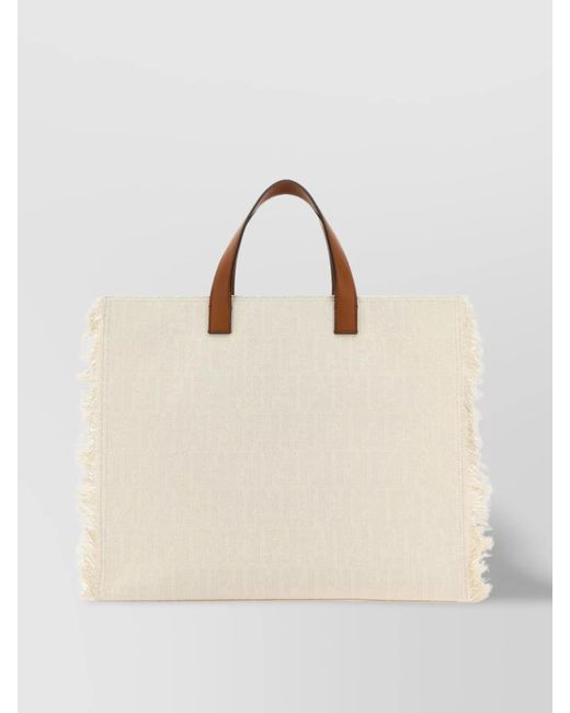Fendi Natural Jacquard Tote Bag for men