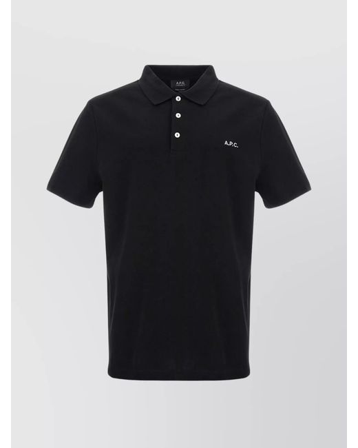 A.P.C. Black Cotton Standard Polo Shirt for men