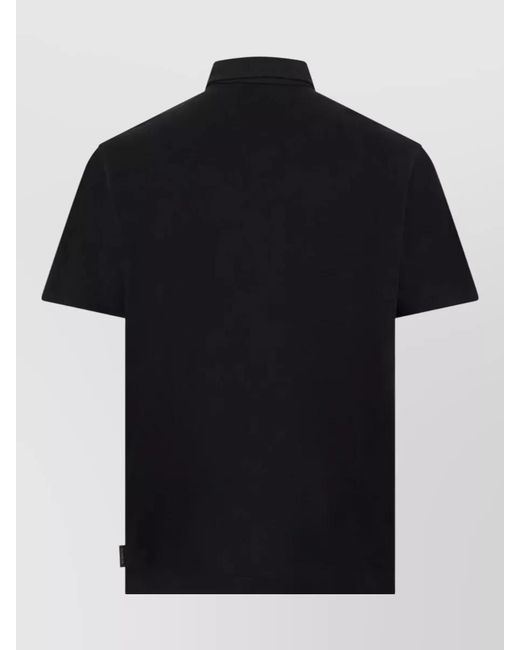 Zanone Black Short Sleeve Polo Collar Knit Top for men
