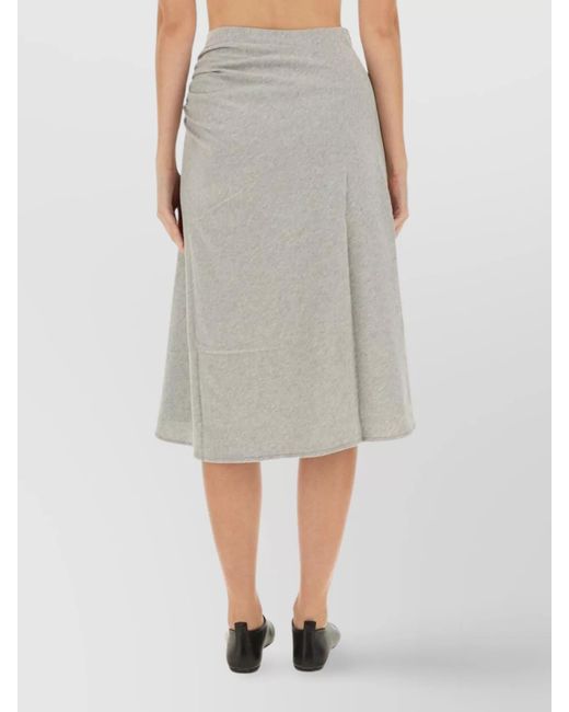 Dries Van Noten Gray Cotton Draped Asymmetric Skirt