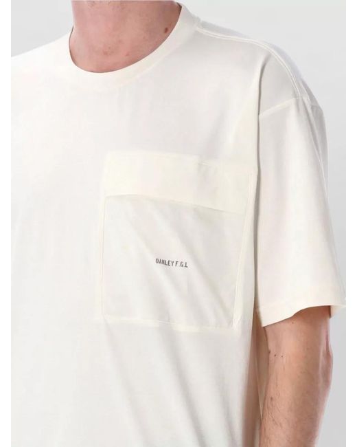 Oakley White Crew Neck T Shirt Relaxed Fit Logo for men