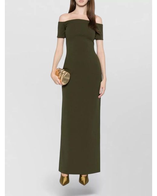 Solace London Green Off-Shoulder Short-Sleeve Maxi Dress