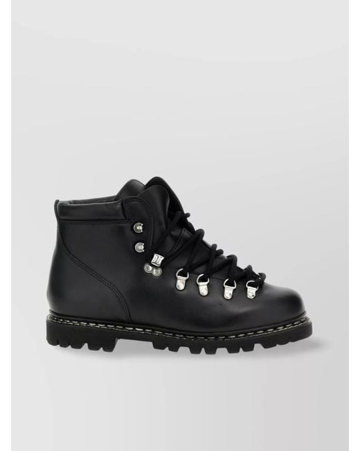 Paraboot Black 'Mountain' Lug Sole Ankle Boots for men