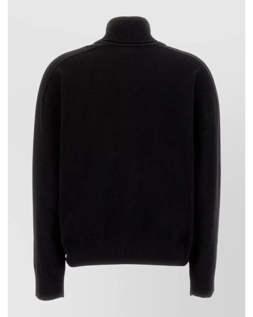 ARMARIUM Black Dimitri Cashmere Turtleneck Sweater Ribbed Trims