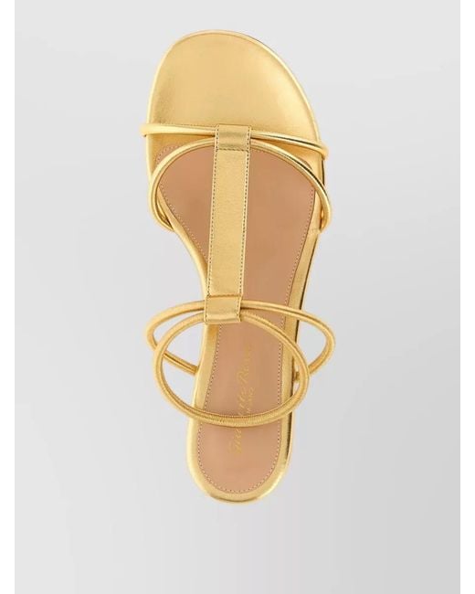 Gianvito Rossi Metallic Lilo Sandals Open Toe Flat Sole Strappy