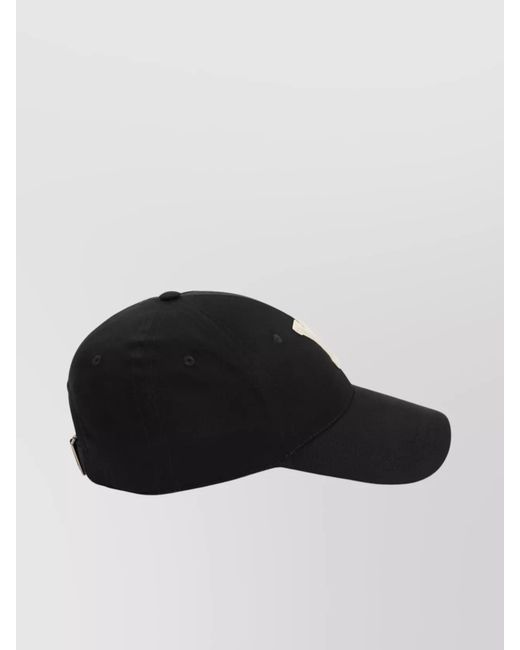 Saint Laurent Black Cotton Logo Baseball Cap for men