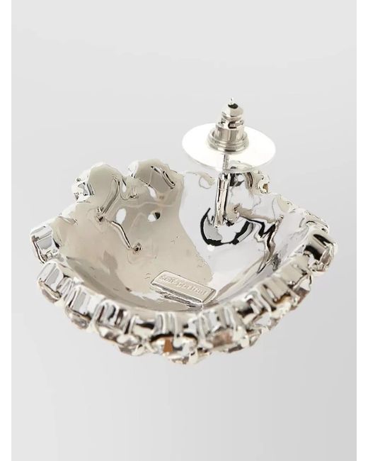 Self-Portrait Metallic Crystal-Embellished Floral Stud Earrings