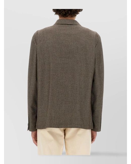 Lardini Gray Wool Cashmere Shirt Jacket for men