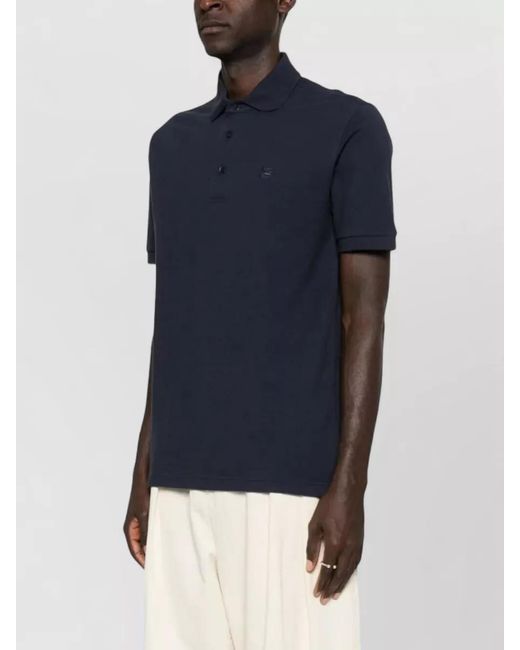 Etro Blue Cotton Polo Shirt for men