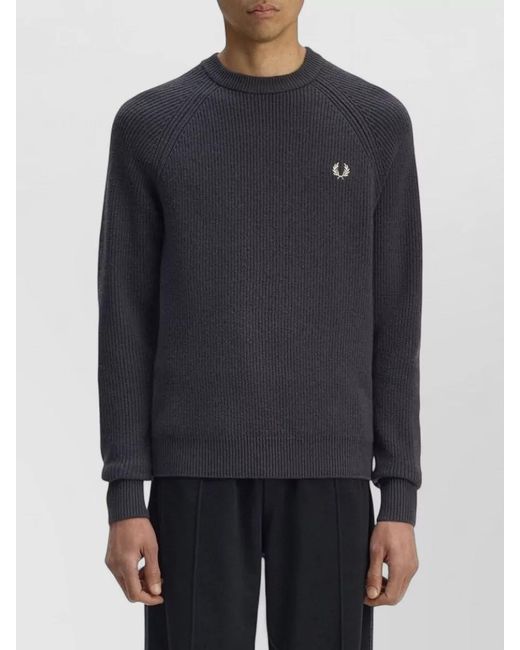 Fred Perry Blue Wool Regular-Fit Jumper for men