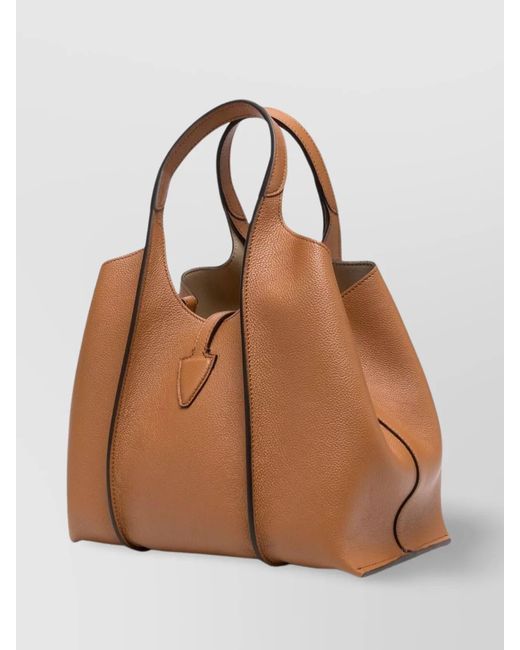 Tod's Natural T Timeless Mini Leather Tote Bag