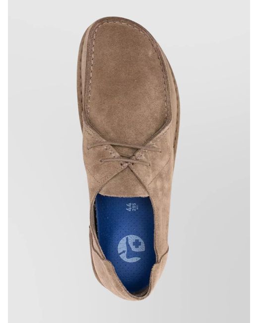 Birkenstock Natural Suede Lace-Up Sneakers for men