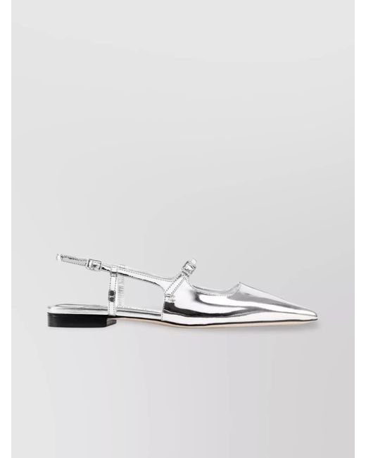 Jimmy Choo Metallic Leather Ballerina Flats