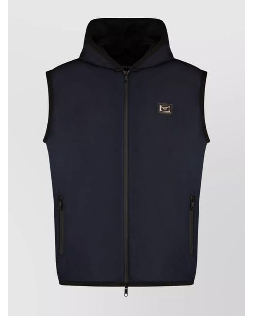 Dolce & Gabbana Blue Hooded Jacket for men