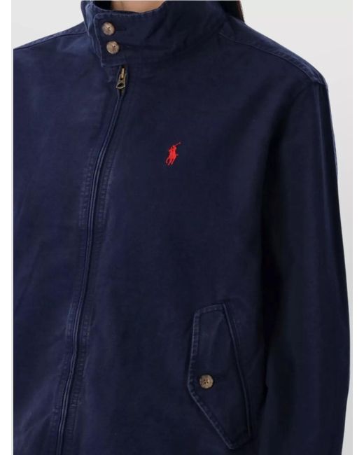 Polo Ralph Lauren Blue Canvas Bomber Jacket