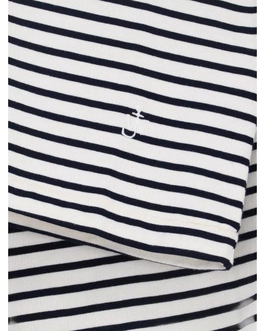 J.W. Anderson Gray Crew Neck Striped Top Side Tie Detail